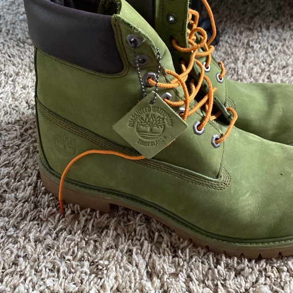 Mens Timberland Olive Green Boots- Size 12 - Picture 3 of 4